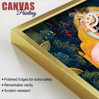 Traditional Radha Krishna Seated Canvas Wall Painting