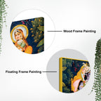 Traditional Radha Krishna Seated Canvas Wall Painting