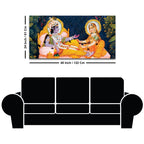 Traditional Radha Krishna Seated Canvas Wall Painting