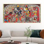 Traditional Ramayana Madhubani Canvas Wall Painting