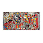 Traditional Ramayana Madhubani Canvas Wall Painting