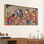Traditional Ramayana Madhubani Canvas Wall Painting