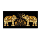 Traditional Royal Elephant Pair Canvas Wall Painting for Home and Office