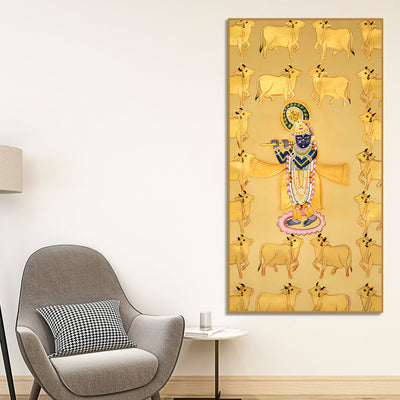 Traditional Shreenathji Canvas Painting | Devotional Decor