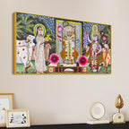 Traditional Shreenathji Temple Scene Pichwai Canvas Wall Painting