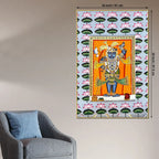 Traditional Shrinathji Pichwai Artwork with Lotus Motif Religious Canvas Wall Painting