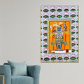 Traditional Shrinathji Pichwai Artwork with Lotus Motif Religious Canvas Wall Painting