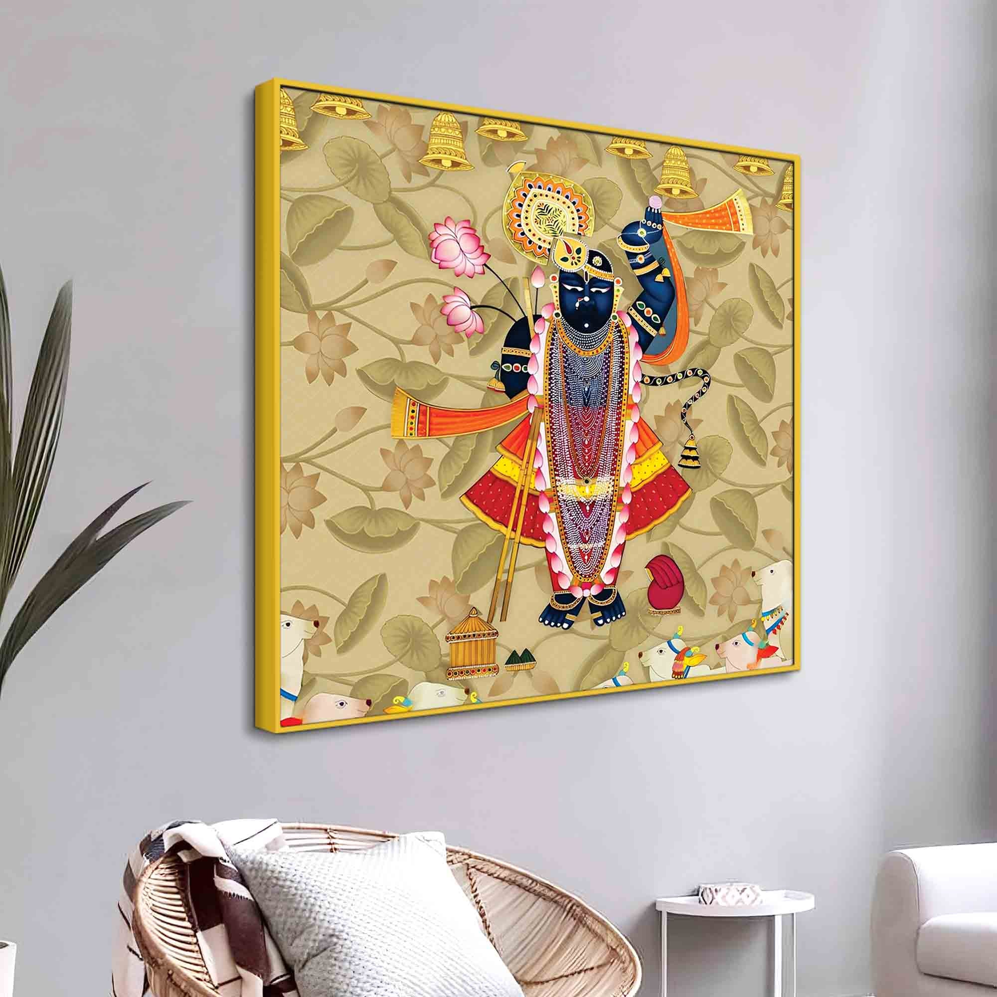 Traditional Shrinathji Pichwai Wall Painting | Temple Wall Décor