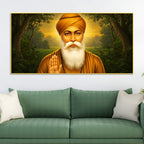 Traditional Sikh Guru Nanak Dev Ji Wall Painting for Pooja Room