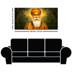Traditional Sikh Guru Nanak Dev Ji Wall Painting for Pooja Room
