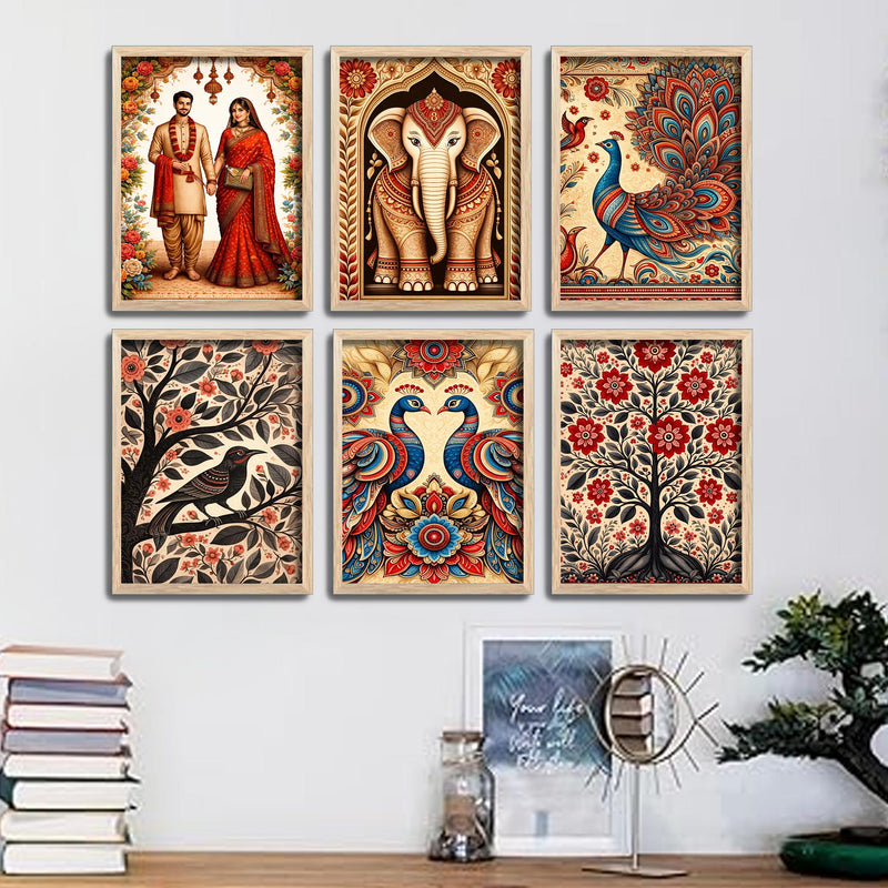 Traditional Style Decorative Wall Frame Set of Six