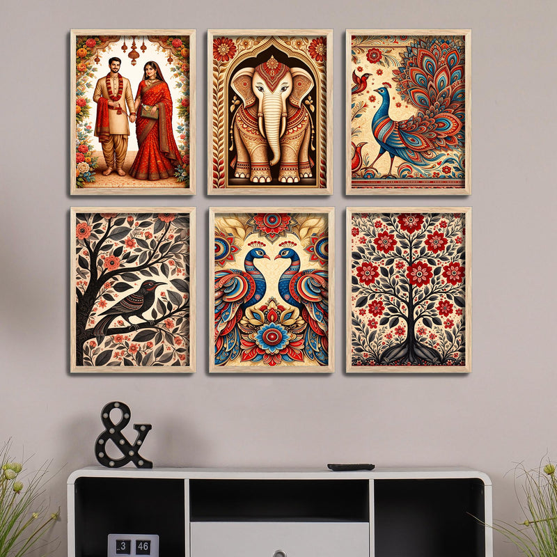 Traditional Style Decorative Wall Frame Set of Six