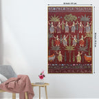 Traditional Village Celebration Folk Dance Pichwai Canvas Wall Painting