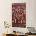 Traditional Village Celebration Folk Dance Pichwai Canvas Wall Painting