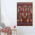 Traditional Village Celebration Folk Dance Pichwai Canvas Wall Painting