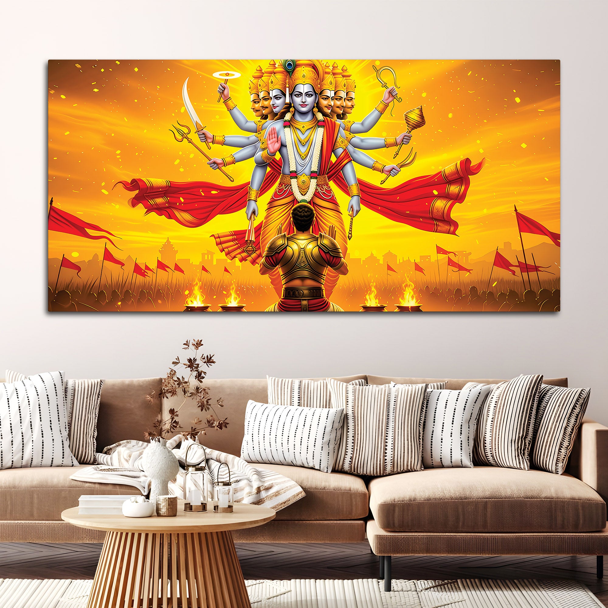 Traditional Vishvarupa Divine Wall Painting on Premium Canvas