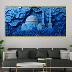 Tranquil Blue Dome and Deep Floral Garden 3D Canvas Wall Painting