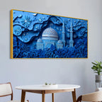 Tranquil Blue Dome and Deep Floral Garden 3D Canvas Wall Painting