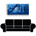 Tranquil Blue Dome and Deep Floral Garden 3D Canvas Wall Painting