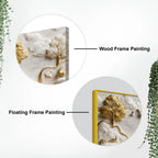 Tranquil Deer in White & Golden Forest 3D Canvas Wall Painting