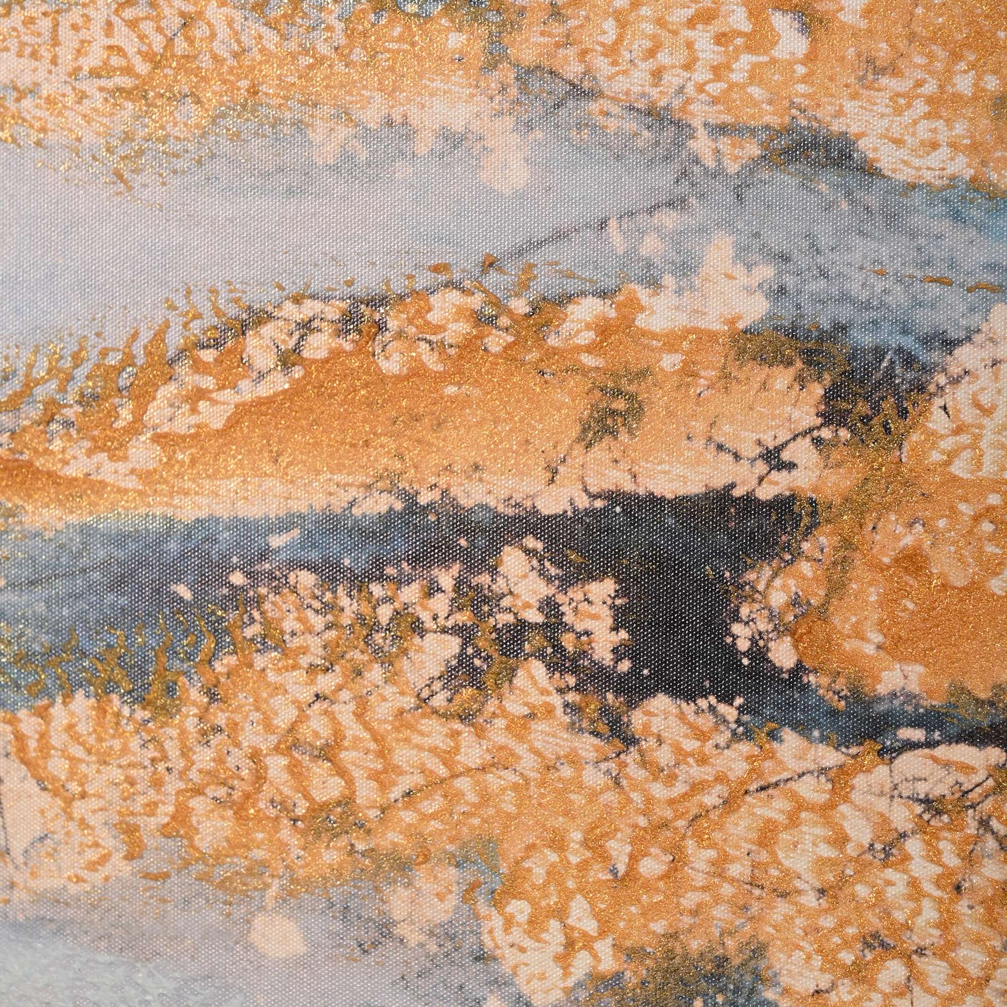 Tranquil Depths Abstract Hand Painted Wall Painting with Floating Frame