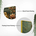 Tranquil Lord Buddha with Lotus 3D Bas-Relief Type Canvas Wall Painting
