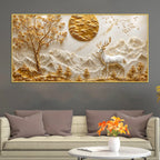 Tranquil White Stag in Alpine Landscape 3D Canvas Wall Painting