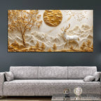 Tranquil White Stag in Alpine Landscape 3D Canvas Wall Painting