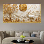 Tranquil White Stag in Alpine Landscape 3D Canvas Wall Painting