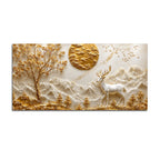 Tranquil White Stag in Alpine Landscape 3D Canvas Wall Painting