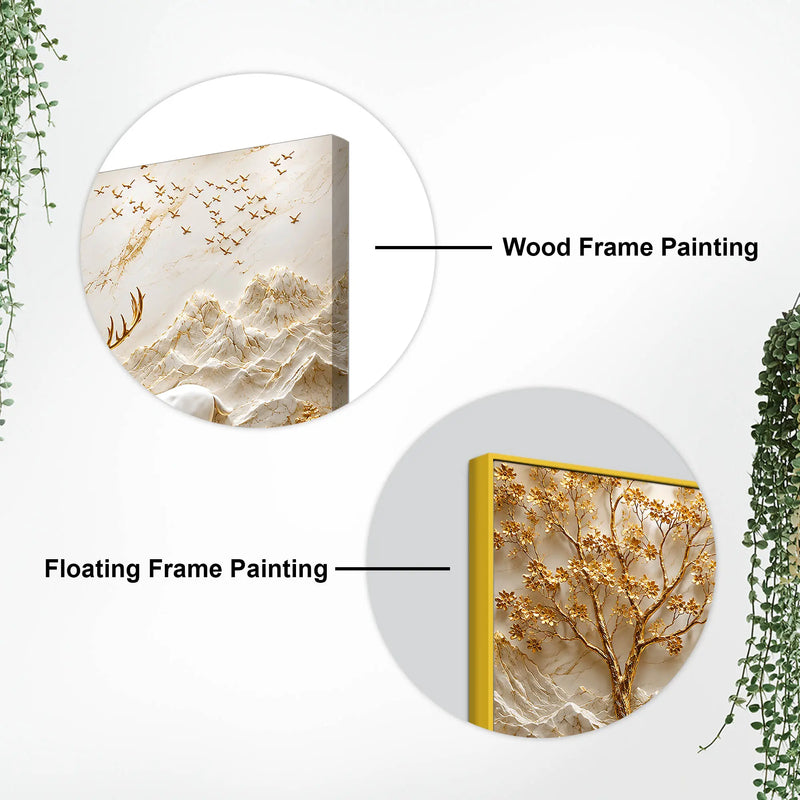 Tranquil White Stag in Alpine Landscape 3D Canvas Wall Painting