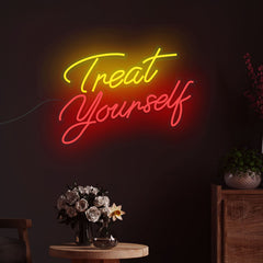 Treat Yourself Inspirational Text Neon Sign LED Light