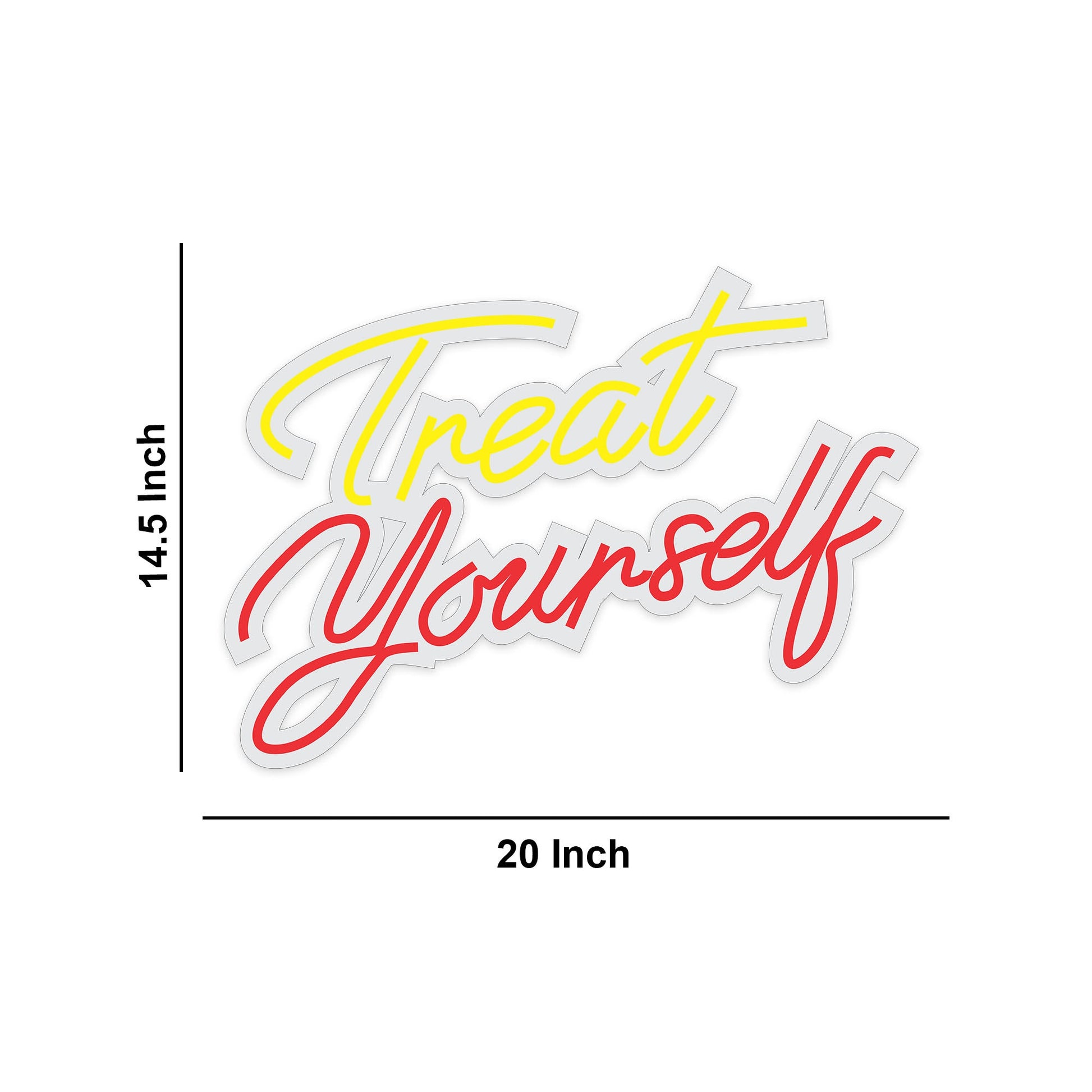 Treat Yourself Inspirational Text Neon Sign LED Light