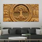 Tree of Life and Sacred Wildlife Luxury 3D Canvas Wall Painting