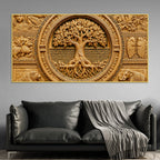 Tree of Life and Sacred Wildlife Luxury 3D Canvas Wall Painting
