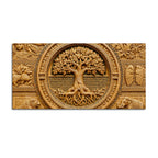 Tree of Life and Sacred Wildlife Luxury 3D Canvas Wall Painting