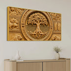 Tree of Life and Sacred Wildlife Luxury 3D Canvas Wall Painting