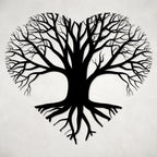 Tree of Life Heart Shape Design Metal Wall Art Decor