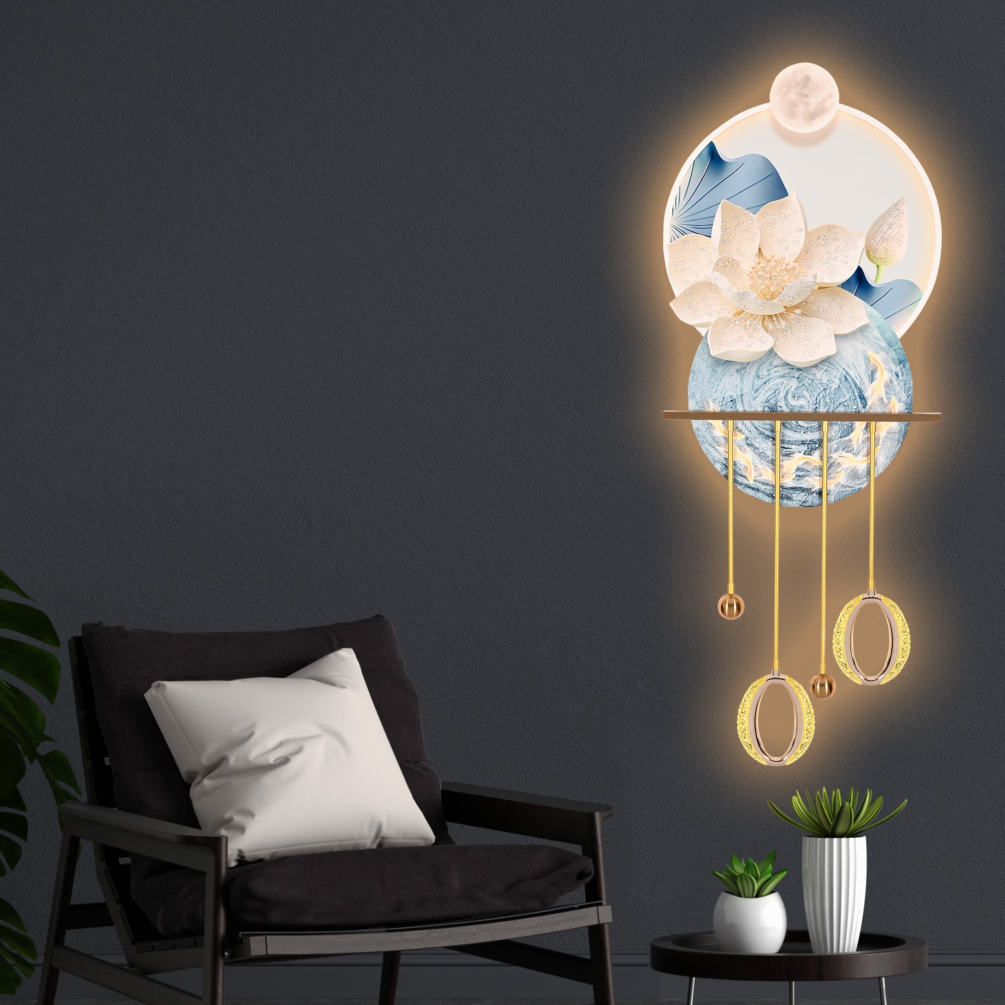 Tree of Serenity Crystal Glass Backlit LED Painting