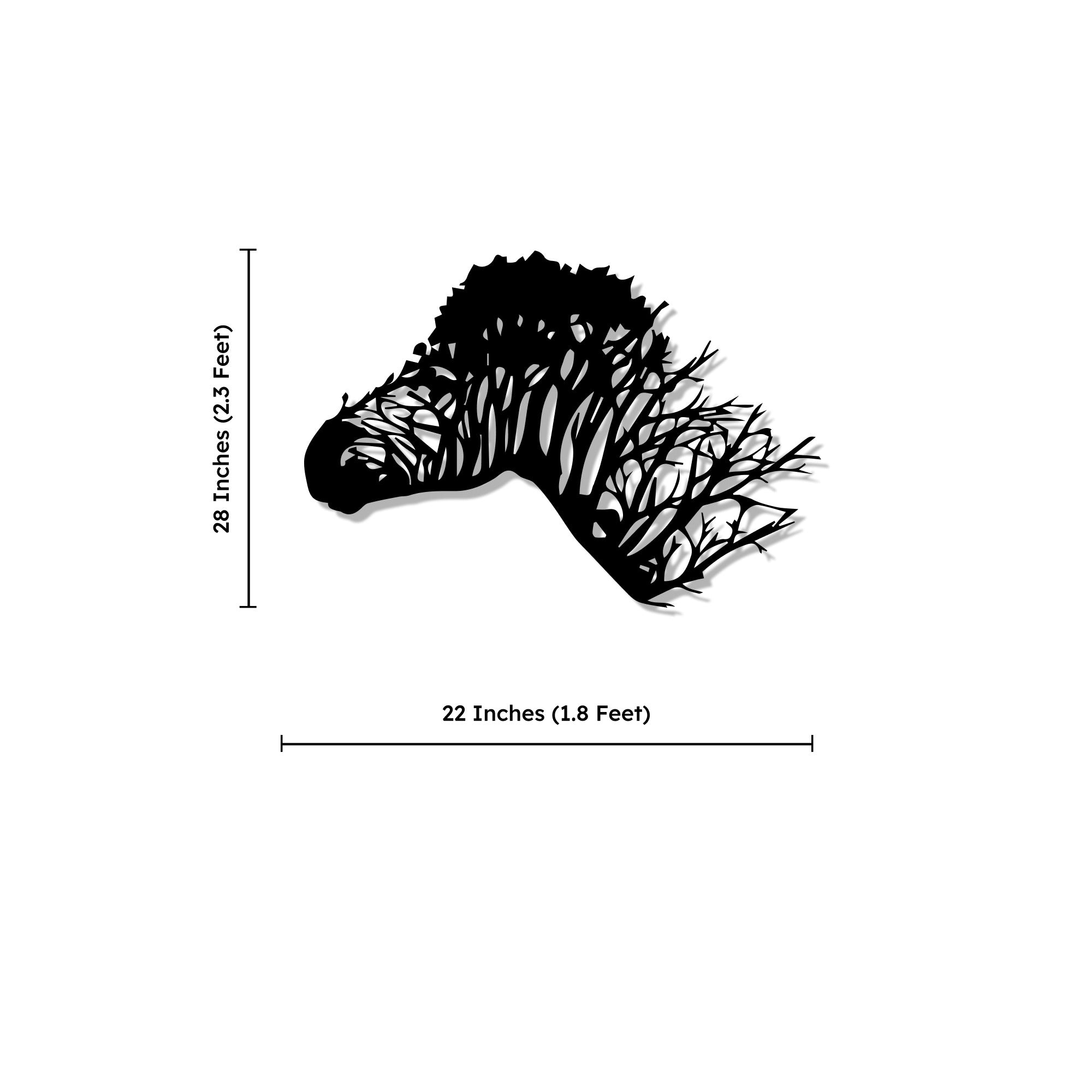 Tree With Zebra Silhouette Modern Art Metal Artwork Wall Decor