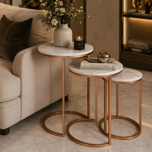 Trio Copper Premium Coffee Tables Set of 3