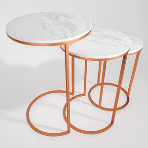 Trio Copper Premium Coffee Tables Set of 3