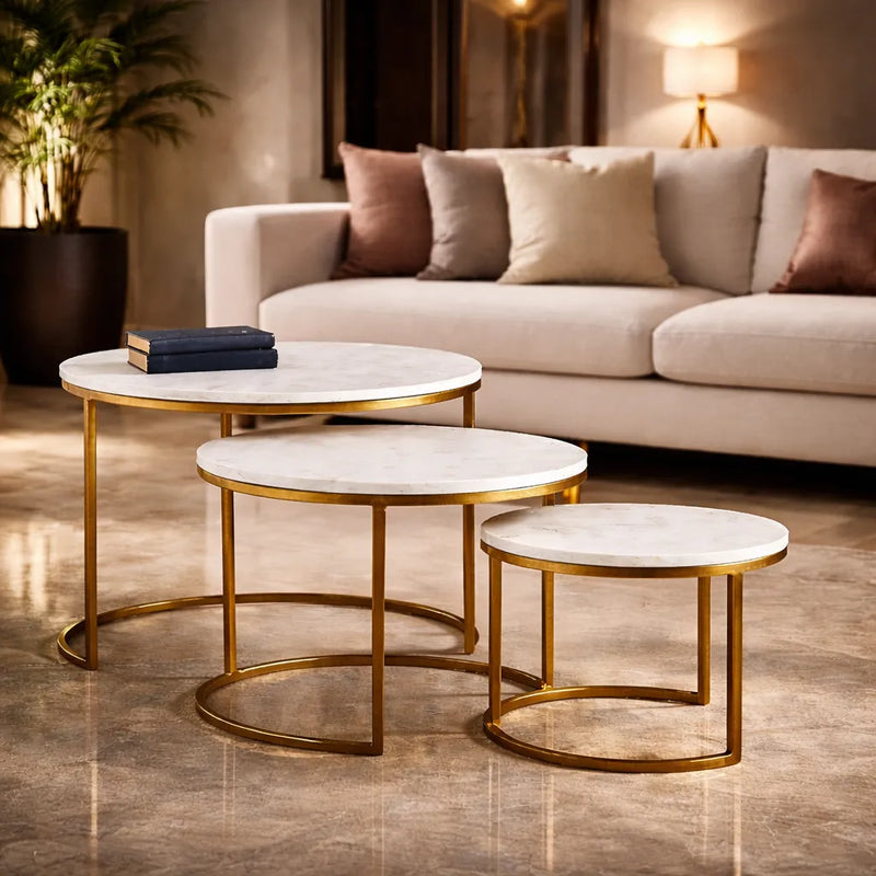 Trio Golden Premium Coffee Tables Set of 3