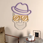 Trippy Skull Design Neon LED Light