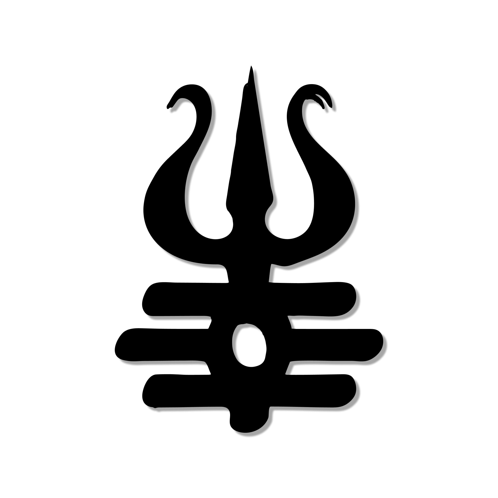 Trishul Design Metal Art Devotion Wall Decor