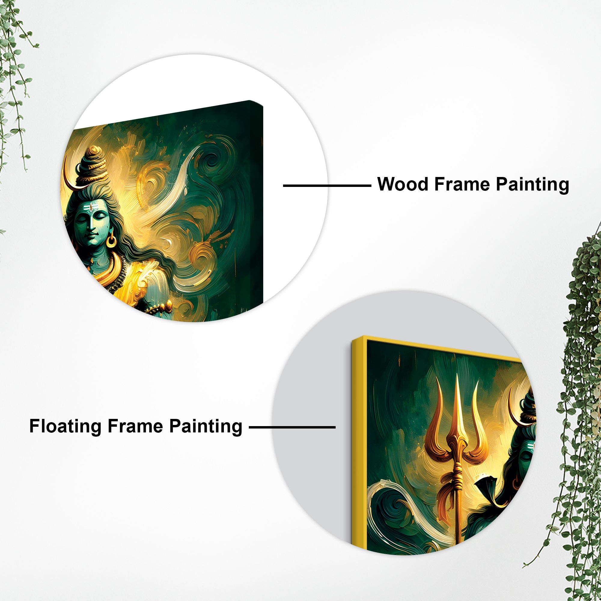 Trishul Shiva Canvas Wall Frame Mahadev Decorative Art Painting