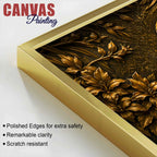 Tropical Parrot Couple on Branch Metallic Look 3D Canvas Wall Painting