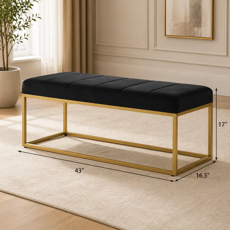 tufted-black-velvet-bench-with-sleek-gold-metal-legs-ottoman