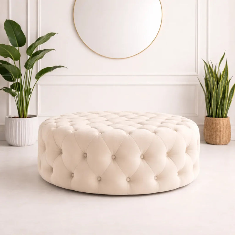 tufted-white-round-shape-velvet-ottoman