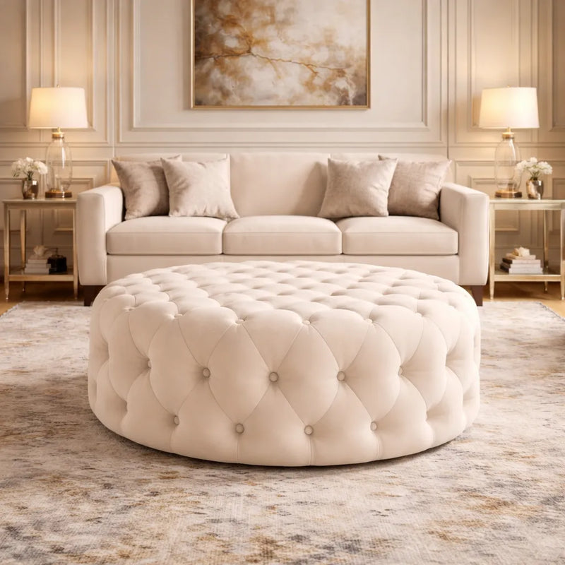 tufted-white-round-shape-velvet-ottoman
